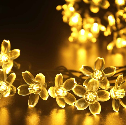 

Светодиодная гирлянда на солнечной батарее Лютики желтый 7м 50Led