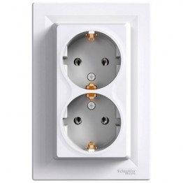 

Розетка двойная с заземлением Schneider Electric Asfora Белый EPH9900121