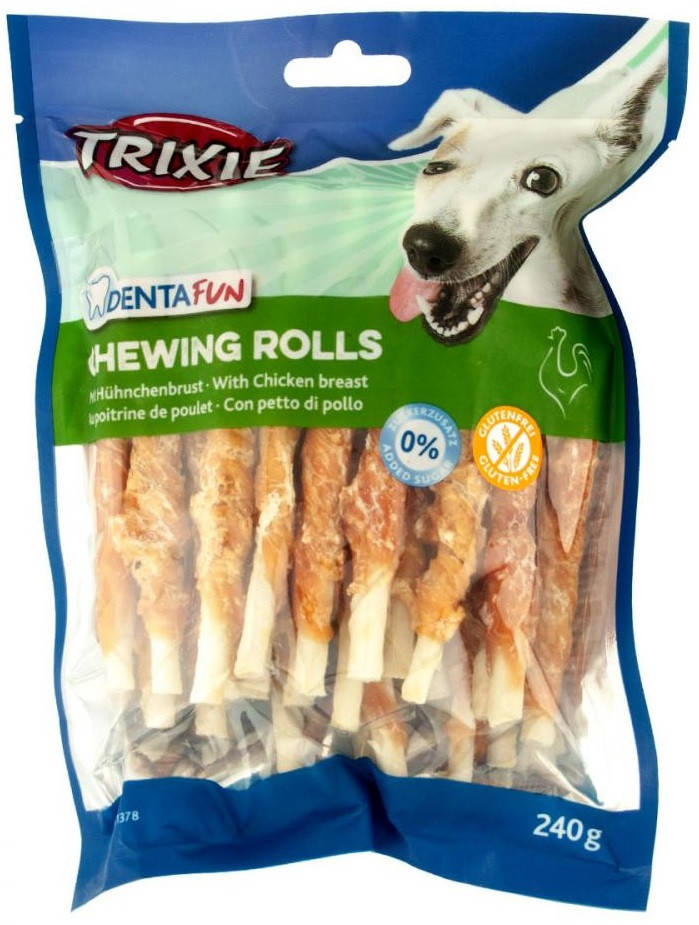 

Trixie Denta Fun Chicken Chewing Rolls Палочки для чистки зубов курица 12см, 240 г