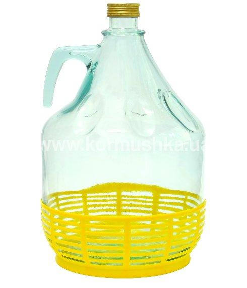 

Стеклянный бутыль с ручкой 5 л (крышка с резьбой) Сделано в Италии