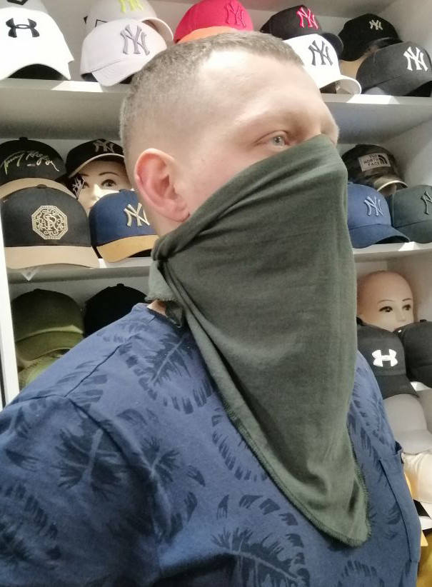 

Бандана 55*55*80 см военная мужская зеленая летняя, 100% хлопок, Хаки