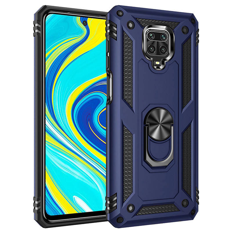 

Чехол Shield для Xiaomi Redmi Note 9 Pro бронированный бампер Blue