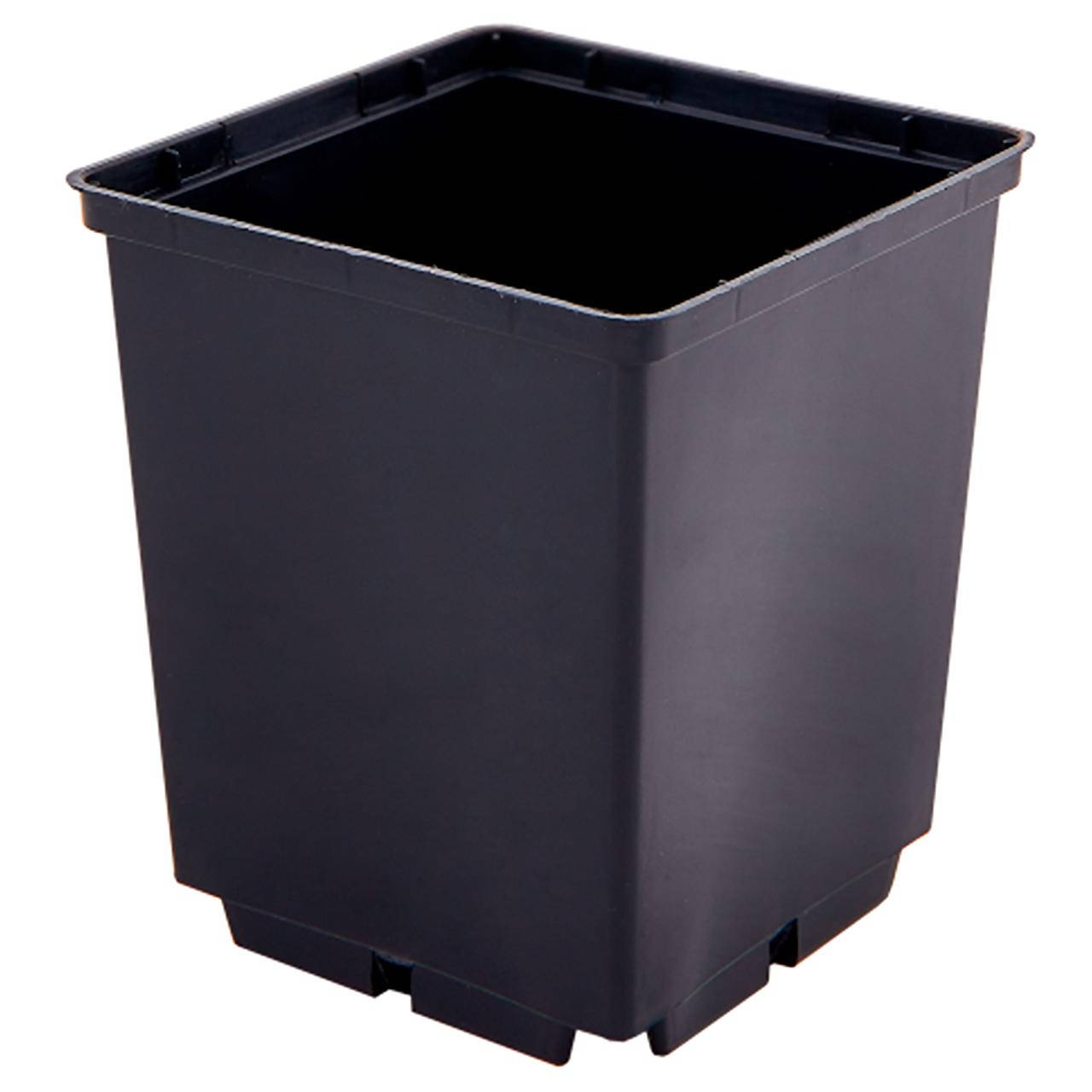 

Пластиковый горшок для рассады с перфорацией квадратный 19x19x23 см 5.5 л черный Алеана