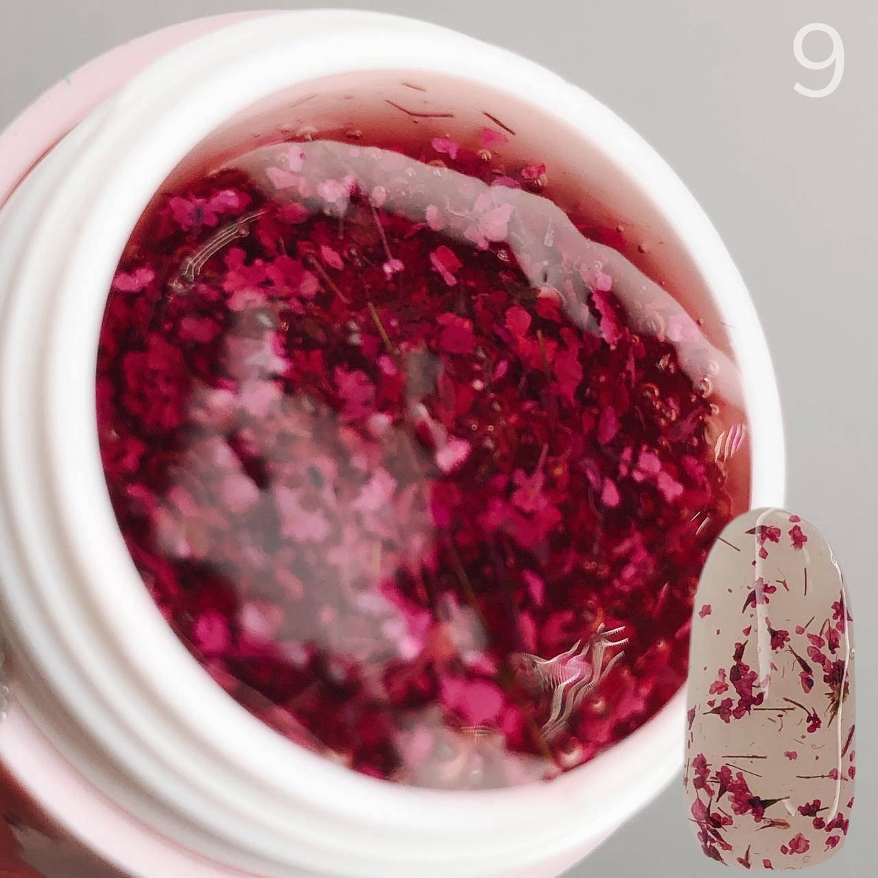 

Гель SAGA FLOWER FAIRY GEL 09 з сухоцвітами, 5 МЛ