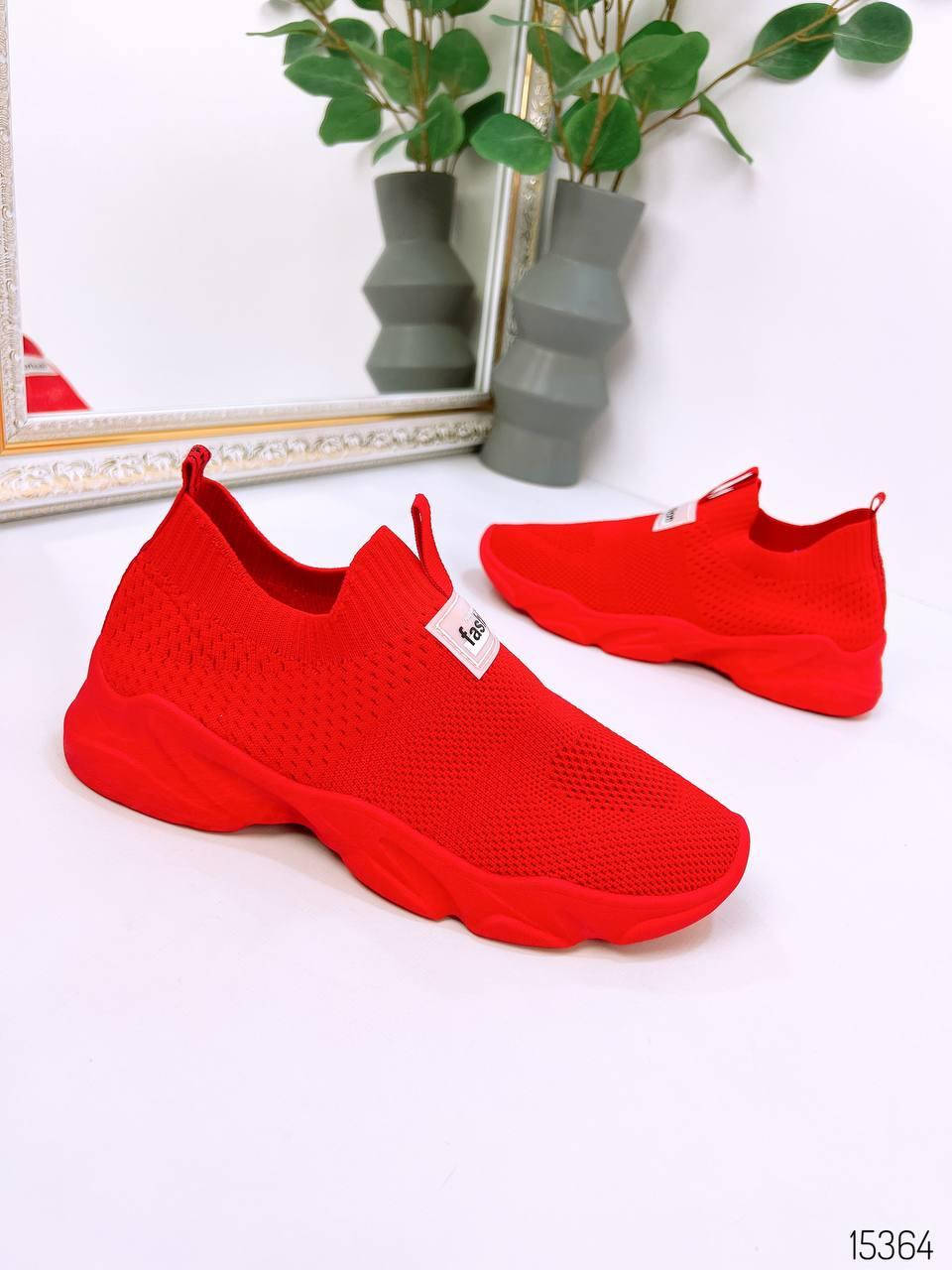 

Женские тканевые кроссовки/ мокасины красные текстиль весна-лето, Красный