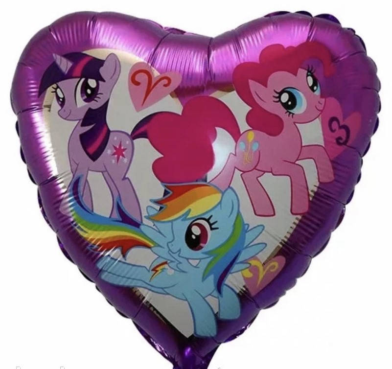 

Фольгированный шарик КНР 18" (45 см) Сердце Пони, Разные цвета