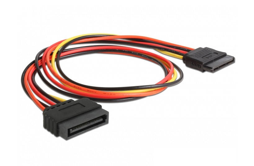 

Кабель живлення-подовжувач SATA 15p M/F Delock 0.5m прямий AWG18 Разные цвета(70.06.0132)
