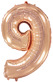 

Фольгированная цифра 9 розовое золото, 40" (102 см) Flexmetal