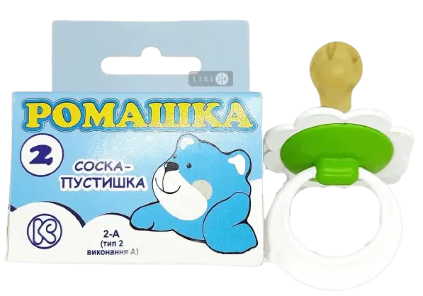 

Соска-пустышка латексная Киевгума Ромашка 2 1 шт, Белый