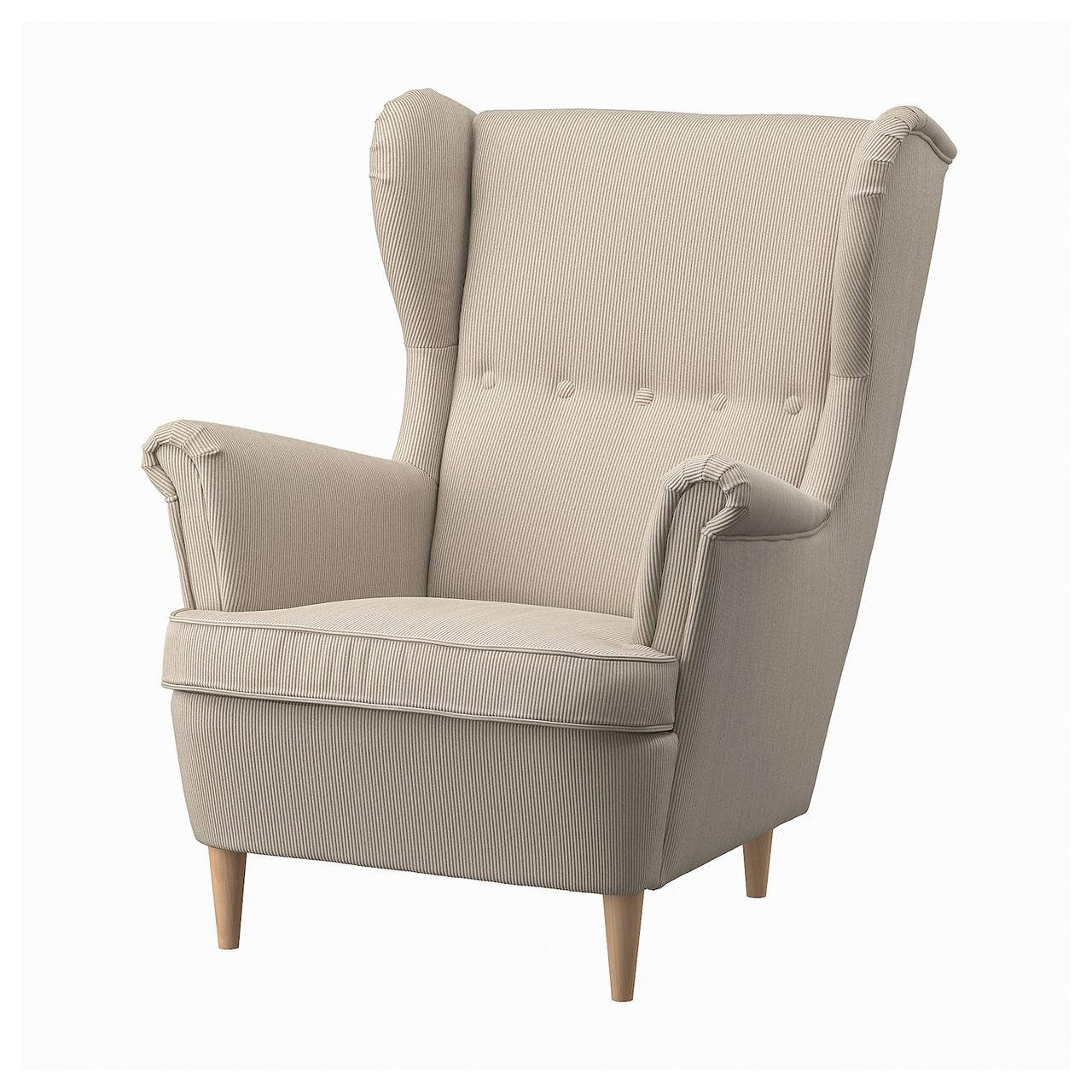 

IKEA STRANDMON Кресло Wingback, бежевый Kelinge (104.928.13)