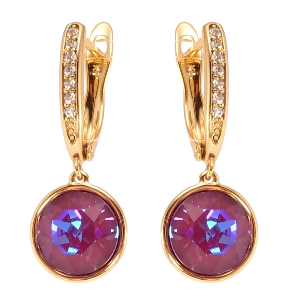 

Серьги Xuping Позолота 18K с кр-ми Swarovski английский замок "Кристальные подвески Burgundy Delite"