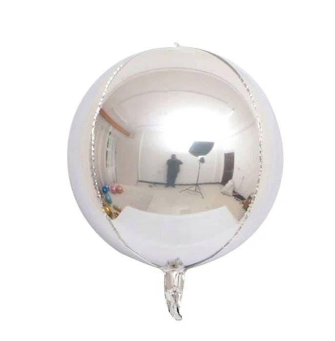 

Фольгированный шар сфера 3D СЕРЕБРО 63x28см, Серебристый
