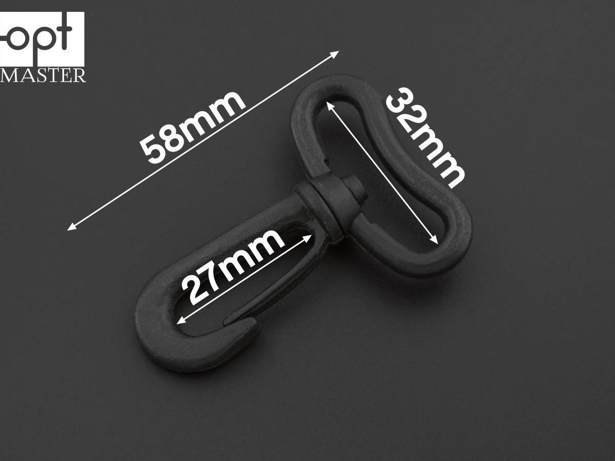 

Карабин 32 мм пластик КБ-(B)32110 Чёрный, Черный