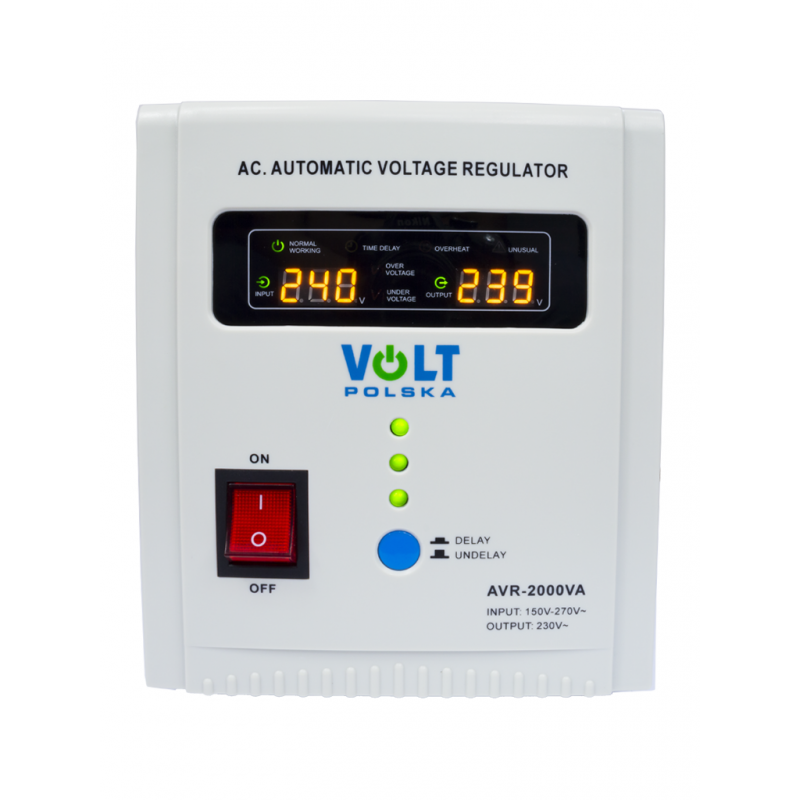 

Стабилизатор напряжения Volt Polska AVR 2000 VA белый (5AVR2000SE)