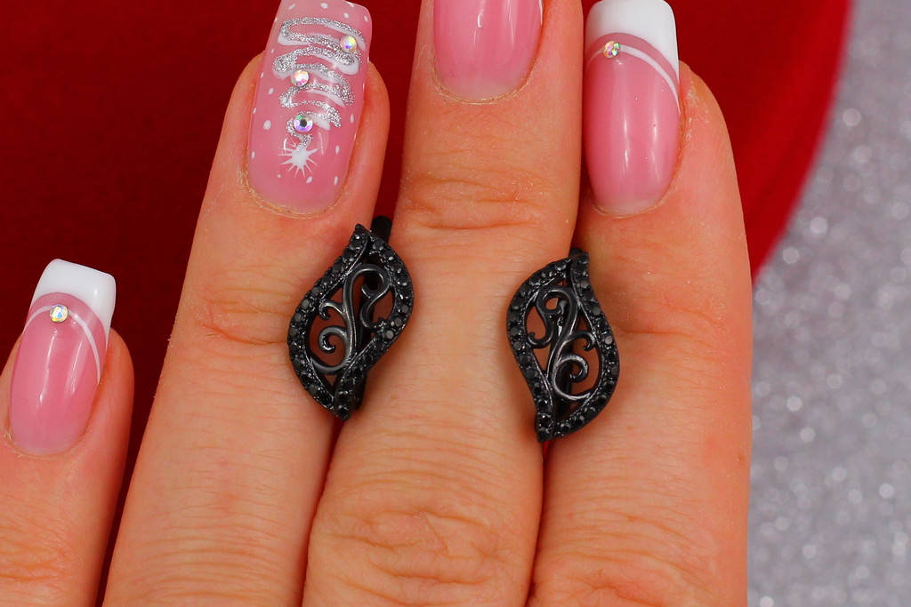 

Серьги Xuping Jewelry с черным покрытием блэк ган 1,7 см