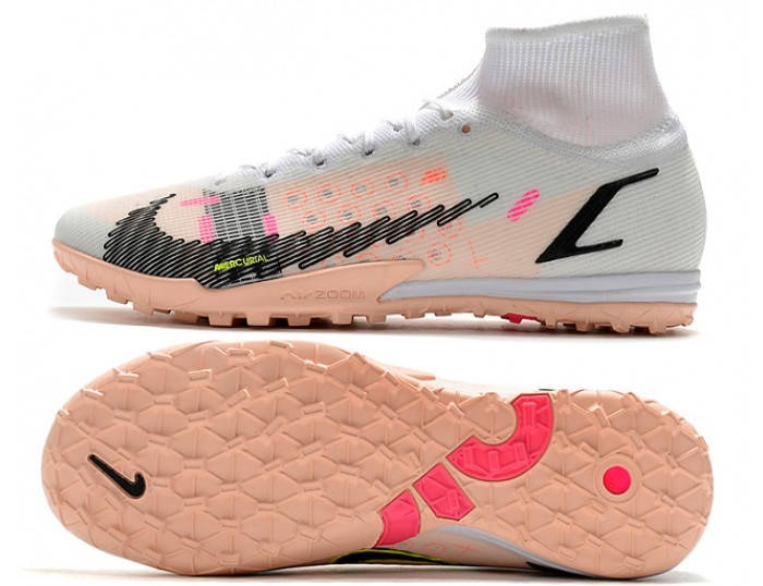 

Сороконожки Nike Mercurial Superfly 9 TF футбольная обувь найк меркуриал суперфлай многошиповки с носком, Персиковый