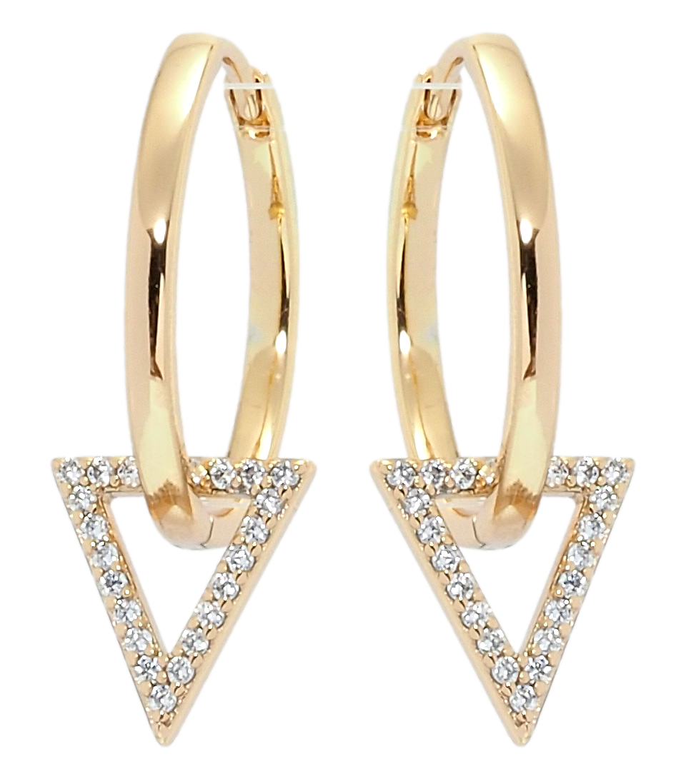 

Серьги Xuping Позолота 18K колечки "Треугольники на кольцах"