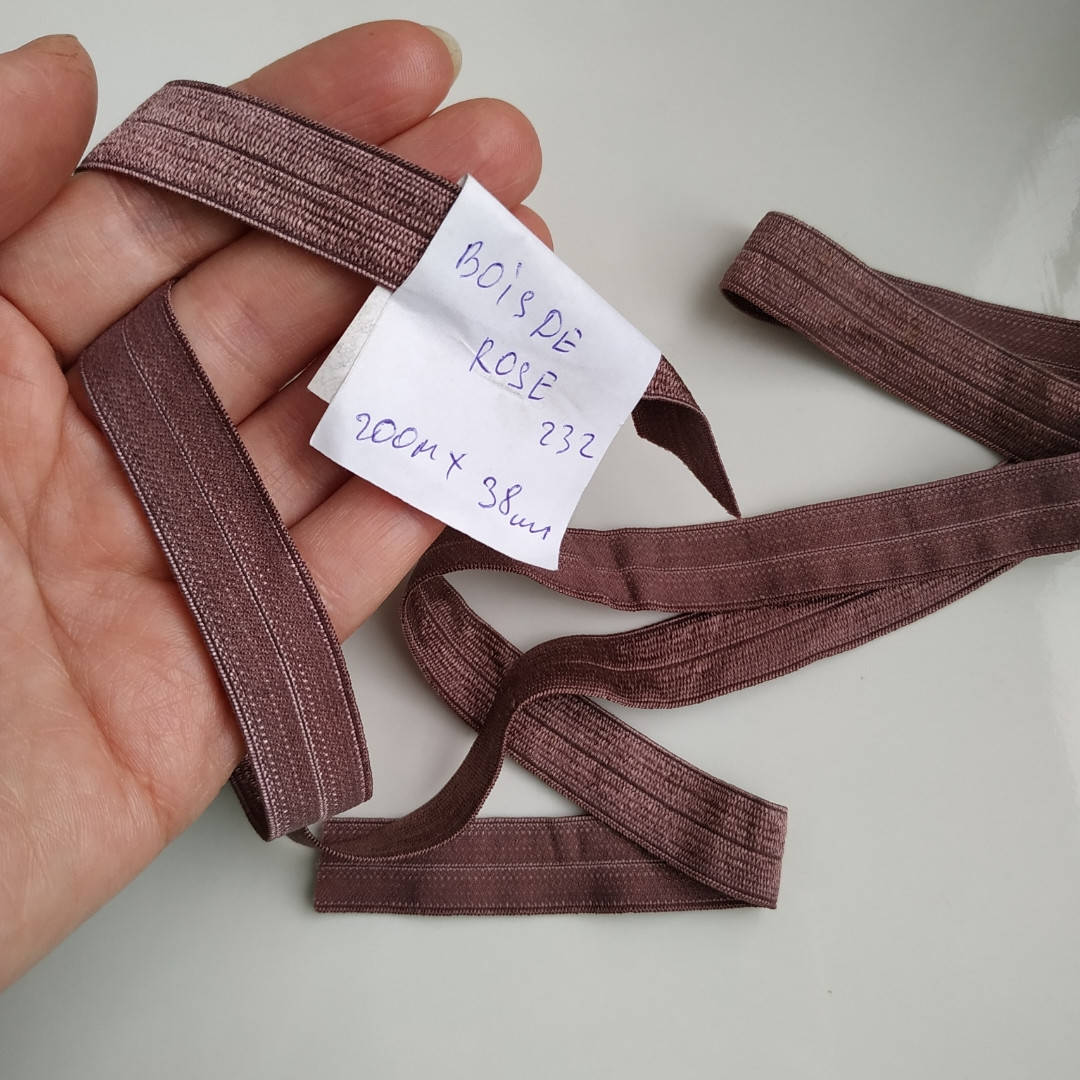 

Резинка елитная швейная окантовка попаламка для бьюстгалтера, стрингов, трусиков розово-коричневая 15мм