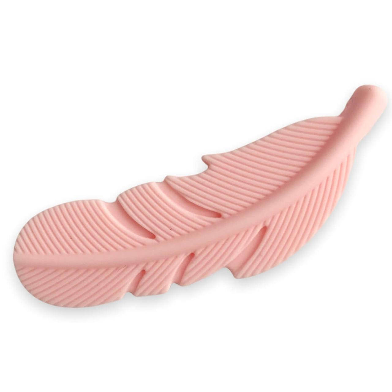 

Бусина Пёрышко (роза кварц), силиконовая бусина