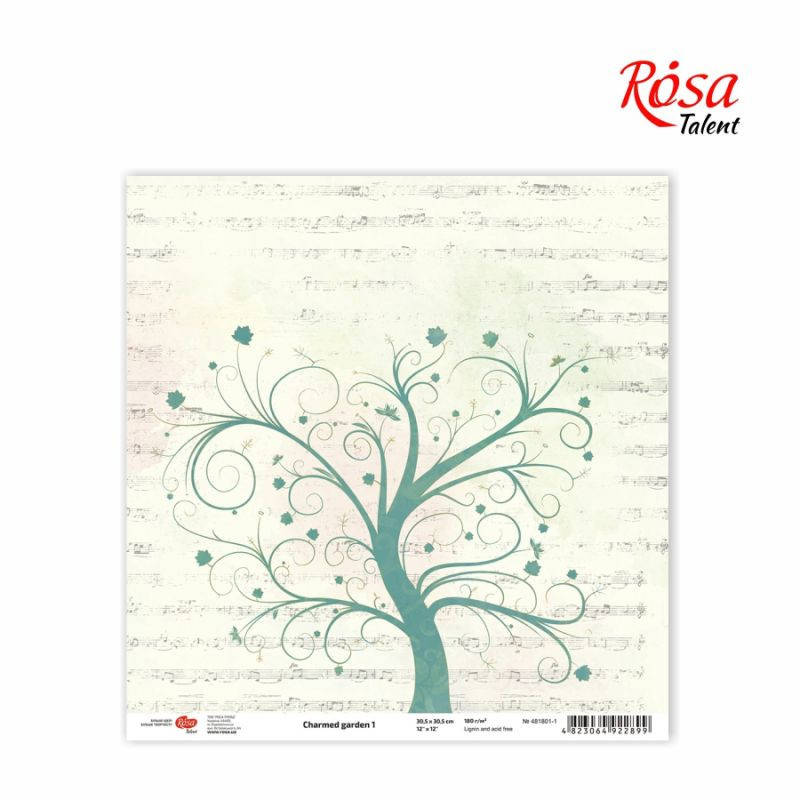 

Бумага для скрапбукинга 30,5 * 30,5см, 180г / м2 ТМ ROSA Talent (481801-1)