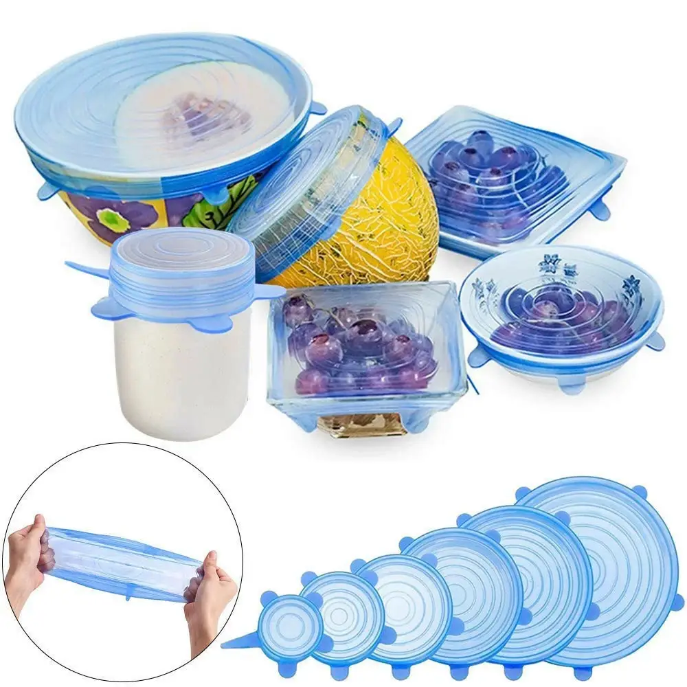 

Силиконовые крышки Super Stretch (6 шт.), Голубой