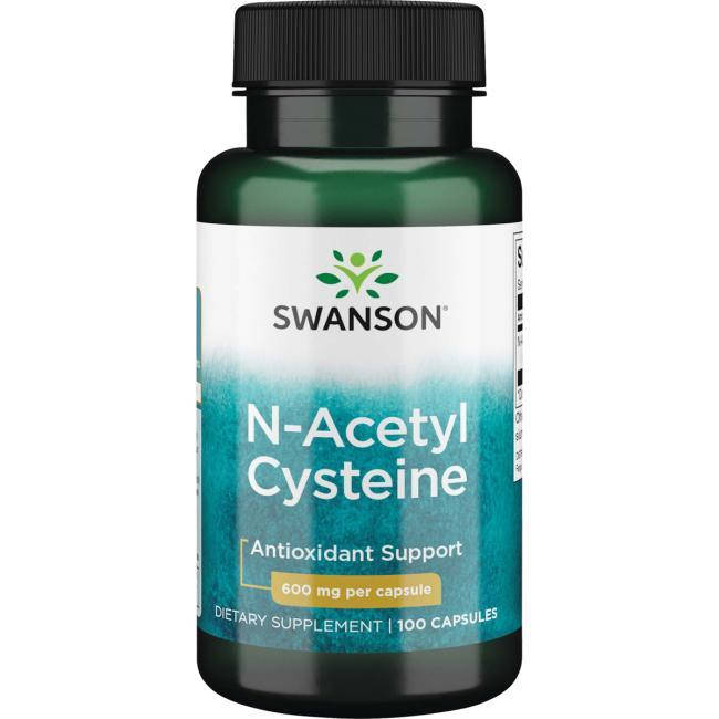 

Цистеин, N-Acetyl Cysteine, Swanson, 600 мг, 100 капсул