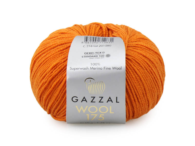 

Gazzal Wool 175, Ярко-рыжий №316, Оранжевый