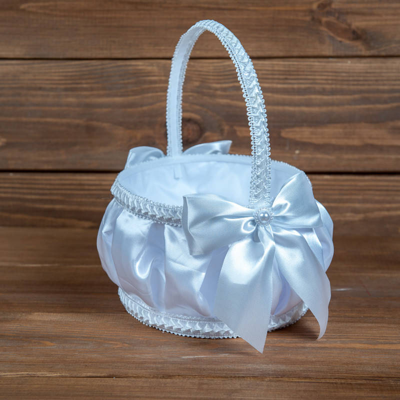 

Свадебная корзинка для лепестков белая