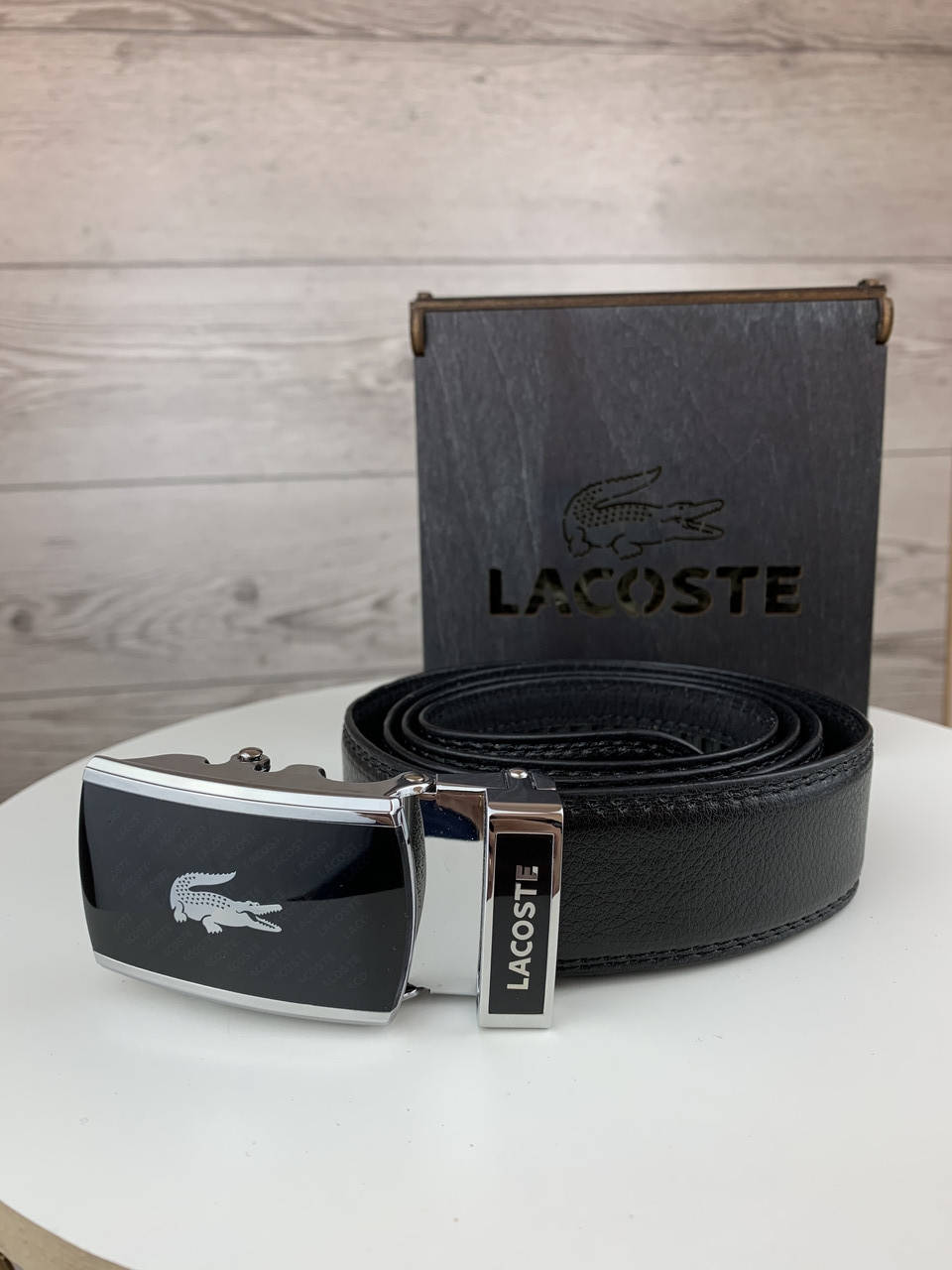 

Оригинальный подарок ремень мужской Lacoste мужчине, мужу, парню, брату, начальнику, другу. Видеообзор