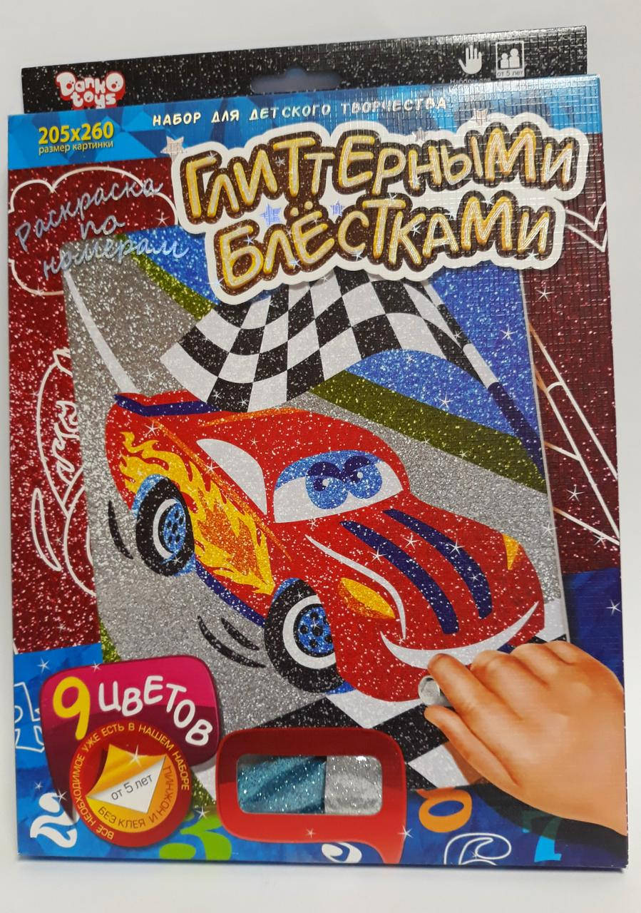 

Раскраска по номерам глиттерными блестками: Тачка РГН-02-02 Danko-Toys Украина