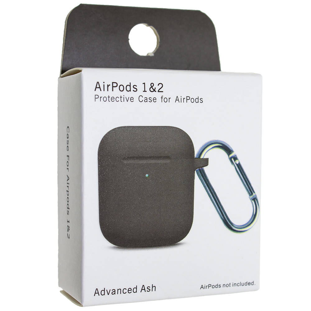 

Чехол силиконовый Silicone Case с карабином для наушников Apple AirPods 1&2 Серый