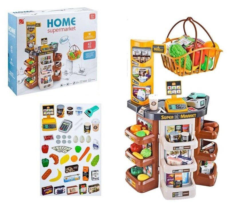 

Детский игровой набор магазин прилавок большой 668-87 касса продукты касса сканер звук свет