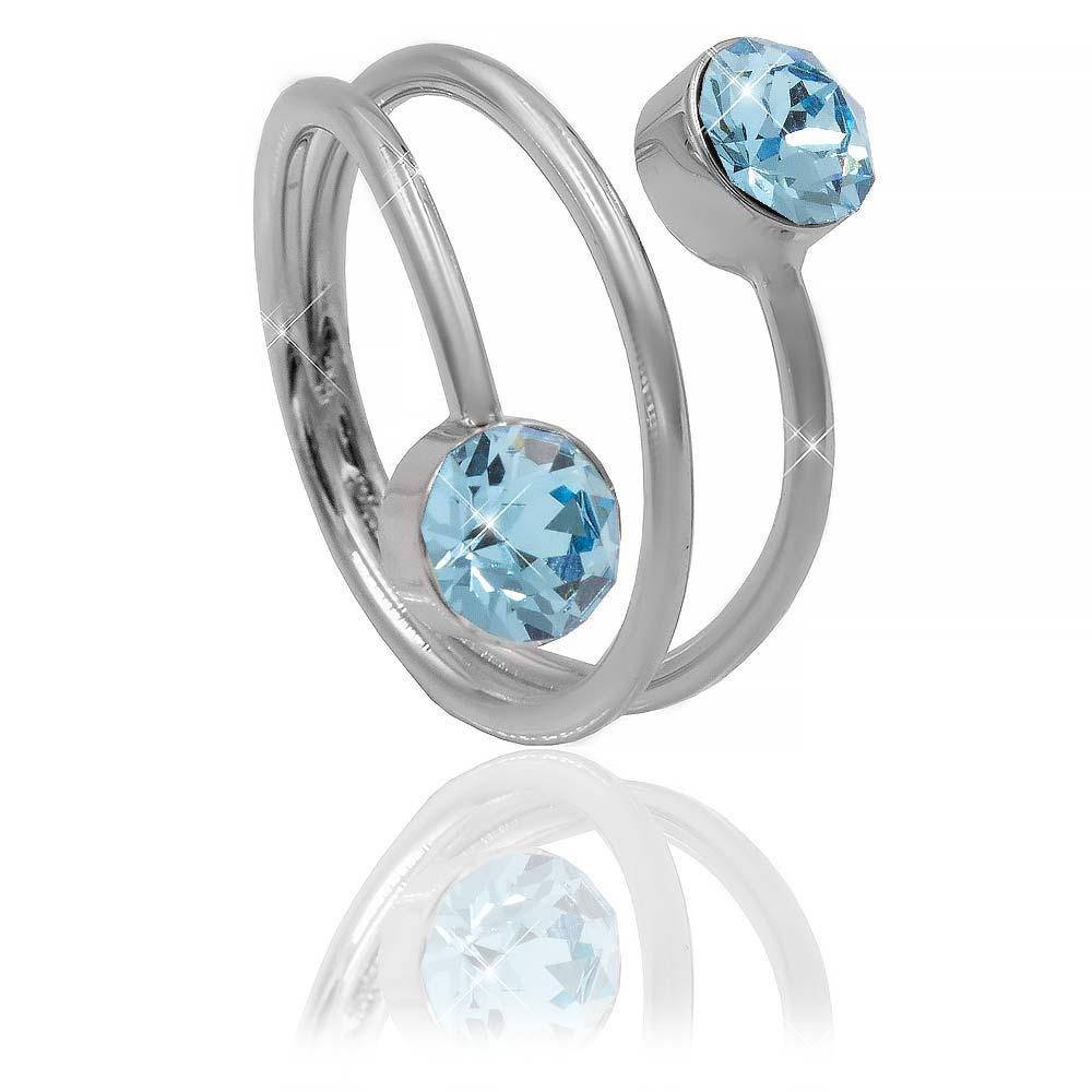 

Кольцо Swarovski Спираль - 2 камушка