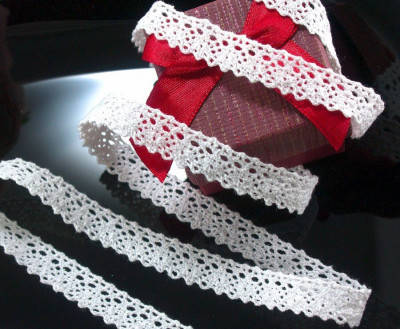 

(1 метр) кружево натуральное хлопок (лен) 1,2см Цвет - Белый (лен-3817)