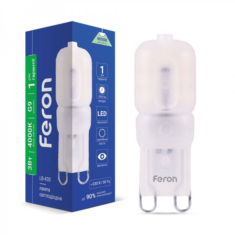 

Светодиодная лампа Feron LB-430 3W 230V G9 4000K