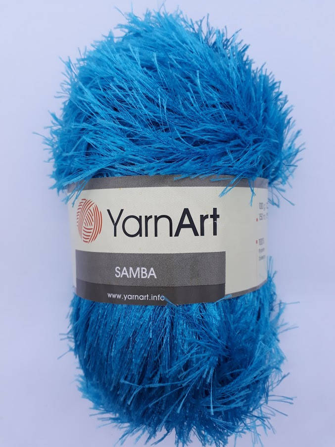 

Пряжа декоративная Samba YarnArt травка 100% полиэстер, Турция 40 — электрик