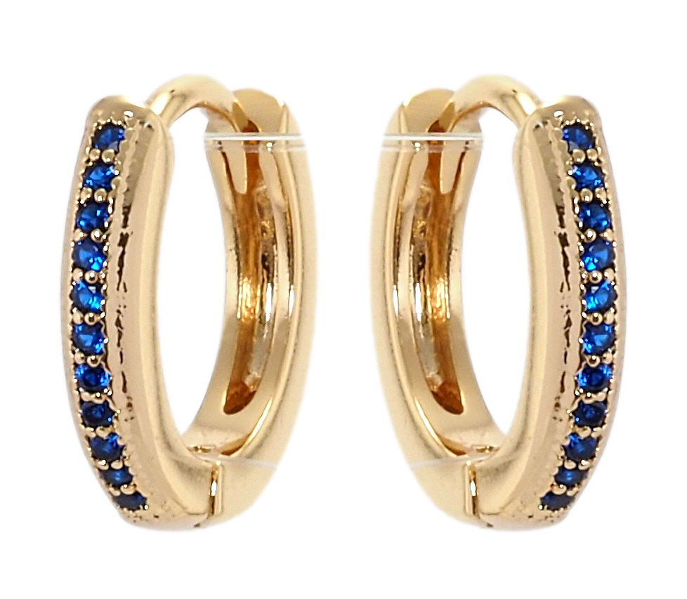 

Серьги Xuping Позолота 18K колечки "Дорожки синего циркония"
