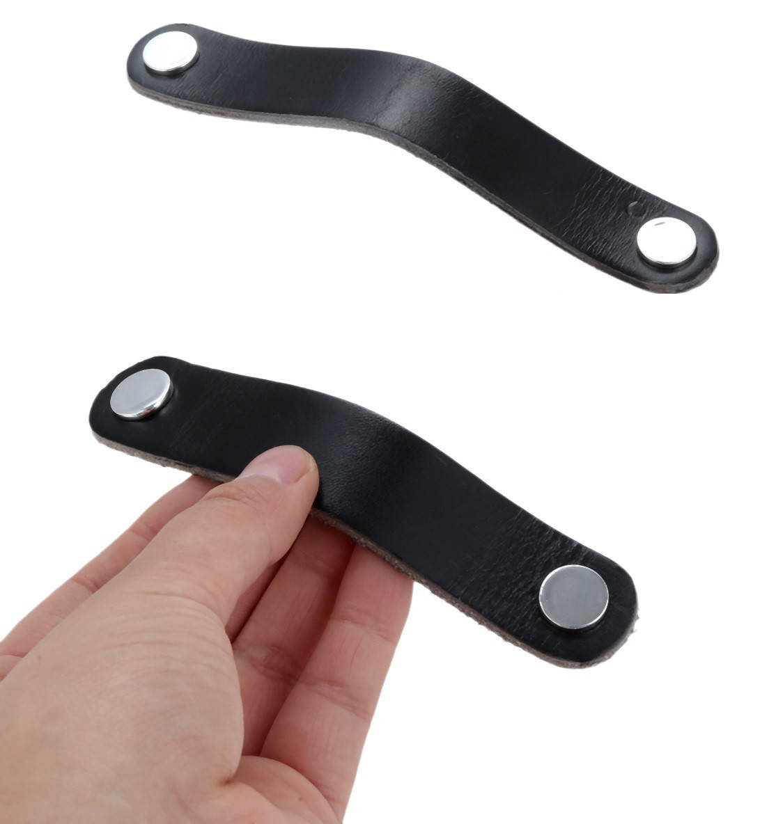 

Ручка для меблів з натуральної шкіри "Полоса2", кожаная ручка для мебели в виде полосы з заокругленими краями