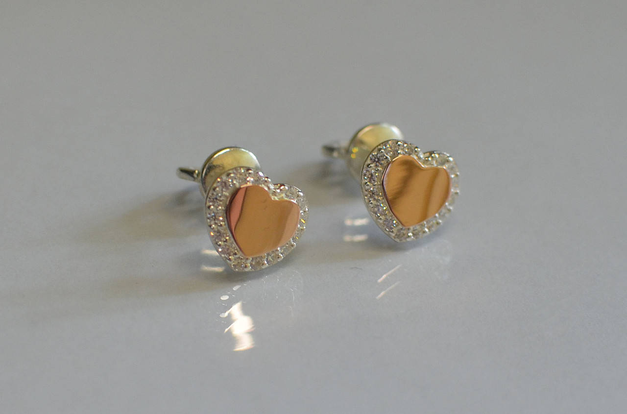 

Серьги-вкрутки серебряные с золотыми пластинами