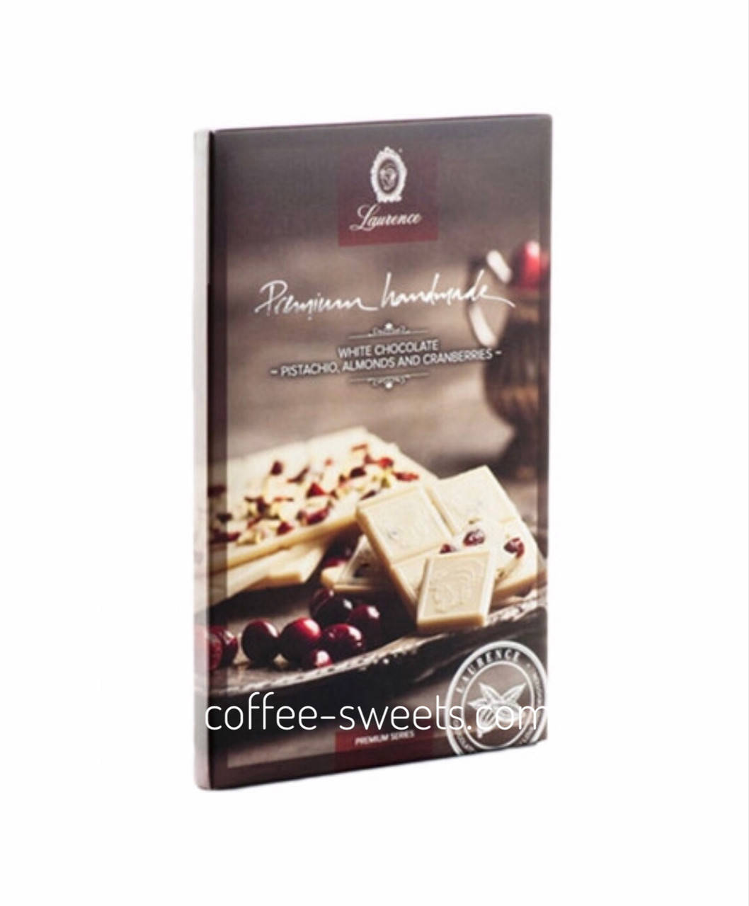 

Шоколад Laurence белый с фисташками, миндалем, клюквой, 85 г