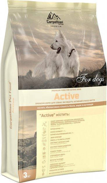 

Сухой корм Carpathian Pet Food Active с курицей, скумбрией для взрослых активных собак от 1 года 3 кг