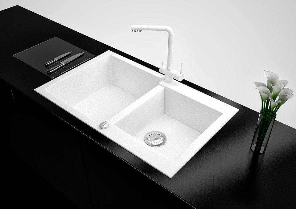 

КУХОННАЯ МОЙКА ГРАНИТНАЯ ASKANIA FLORINA БЕЛЫЙ