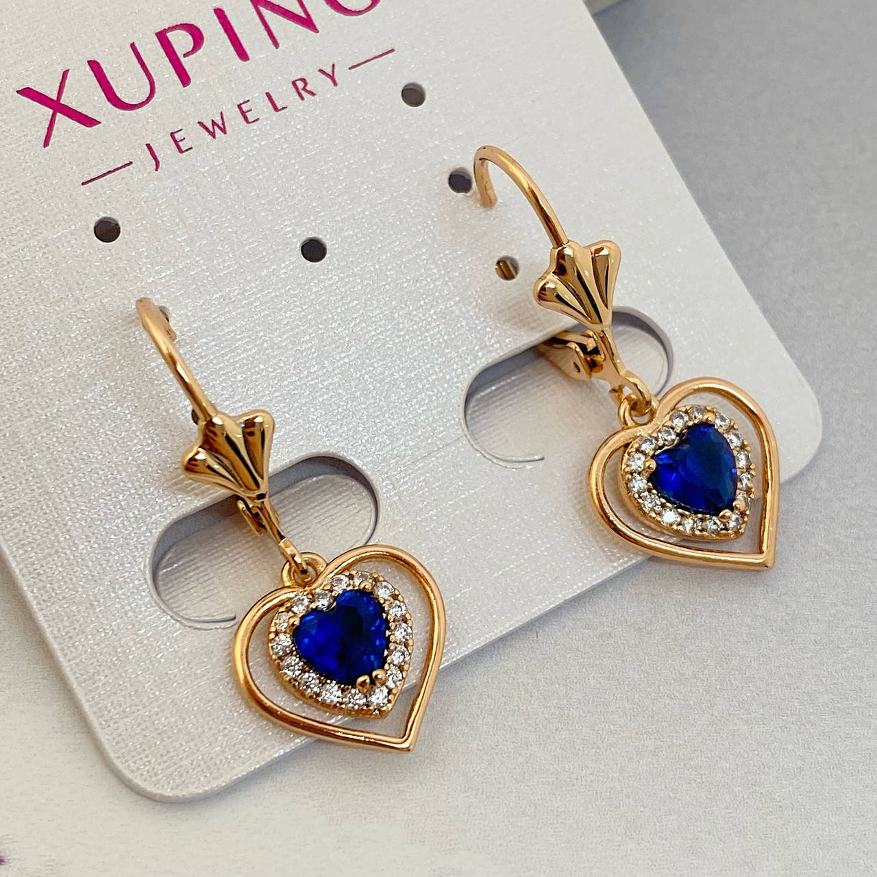 

Серьги с сердечками xuping