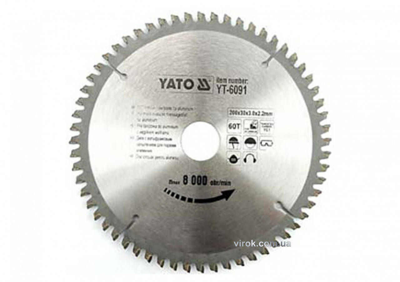 

Диск пильный по алюминию YATO 350 х 30 х 3.2 x 2.5 мм 100 зубцов R.P.M до 4500 1/мин YT-6099