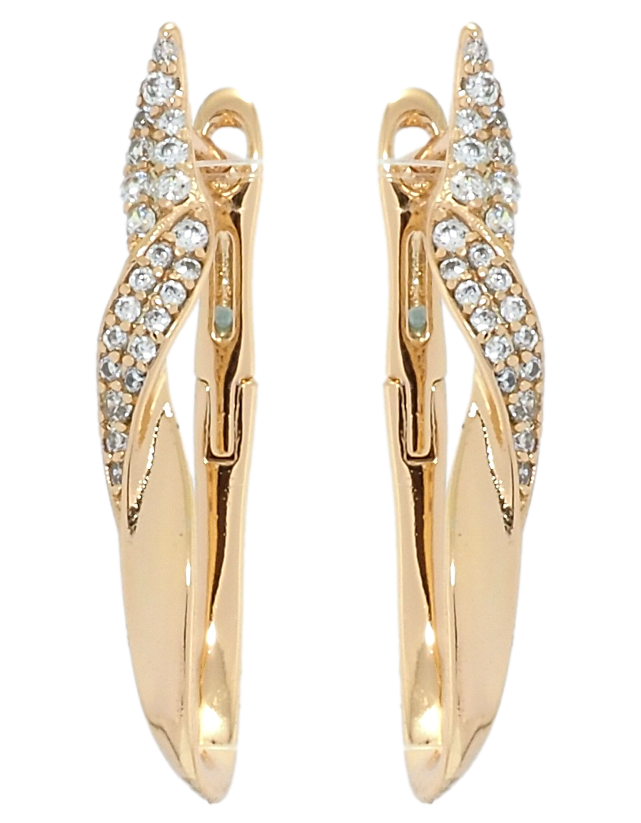 

Серьги Xuping Позолота 18K английский замок "Изящные стрелы с цирконием"