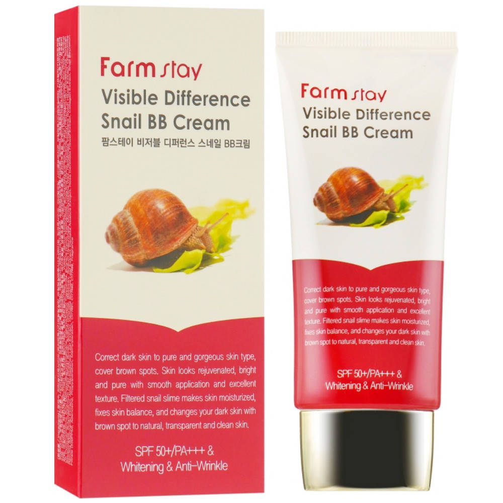 

Восстанавливающий бб крем с экстрактом улитки Farmstay Visible Difference Snail BB Cream SPF-40 50г