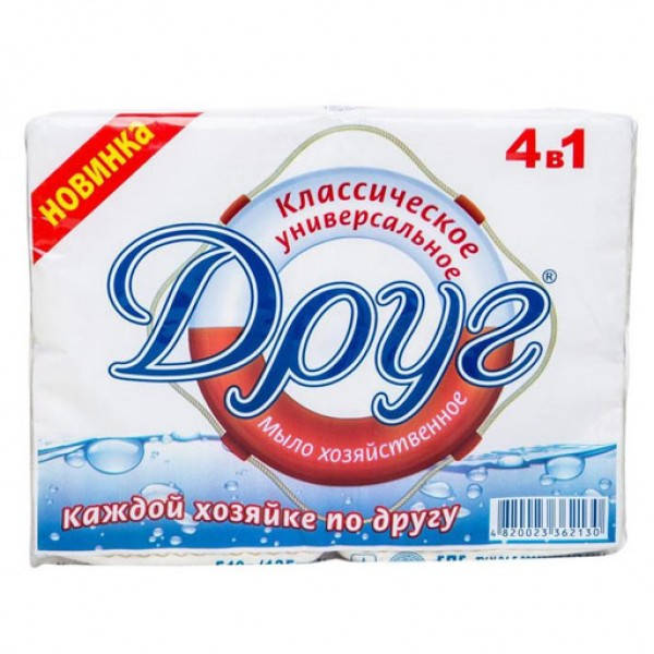 

Хозяйственное мыло Друг Классическое, 4 х 135 г