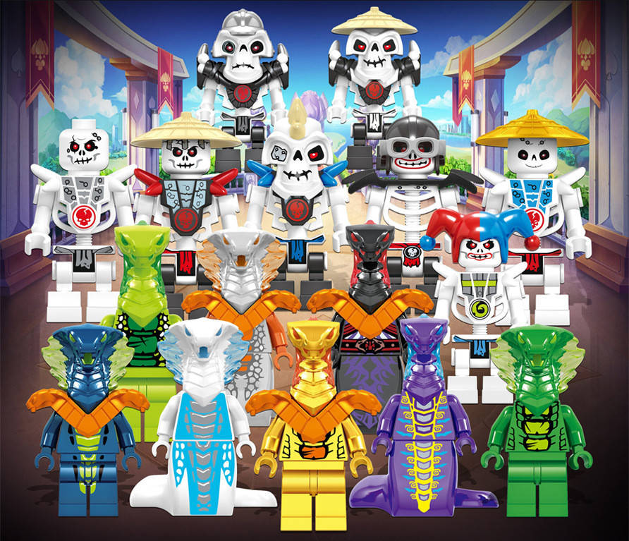 

Конструктор фигурки человечки ниндзяго Ninjago для лего lego 16 шт + оружие