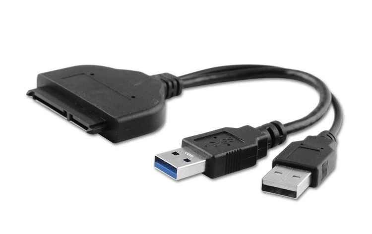 

Адаптер кабель USB 3.0 на SATA 22 pin (7+15) для HDD,SSD 2.5" с USB 2.0 питанием