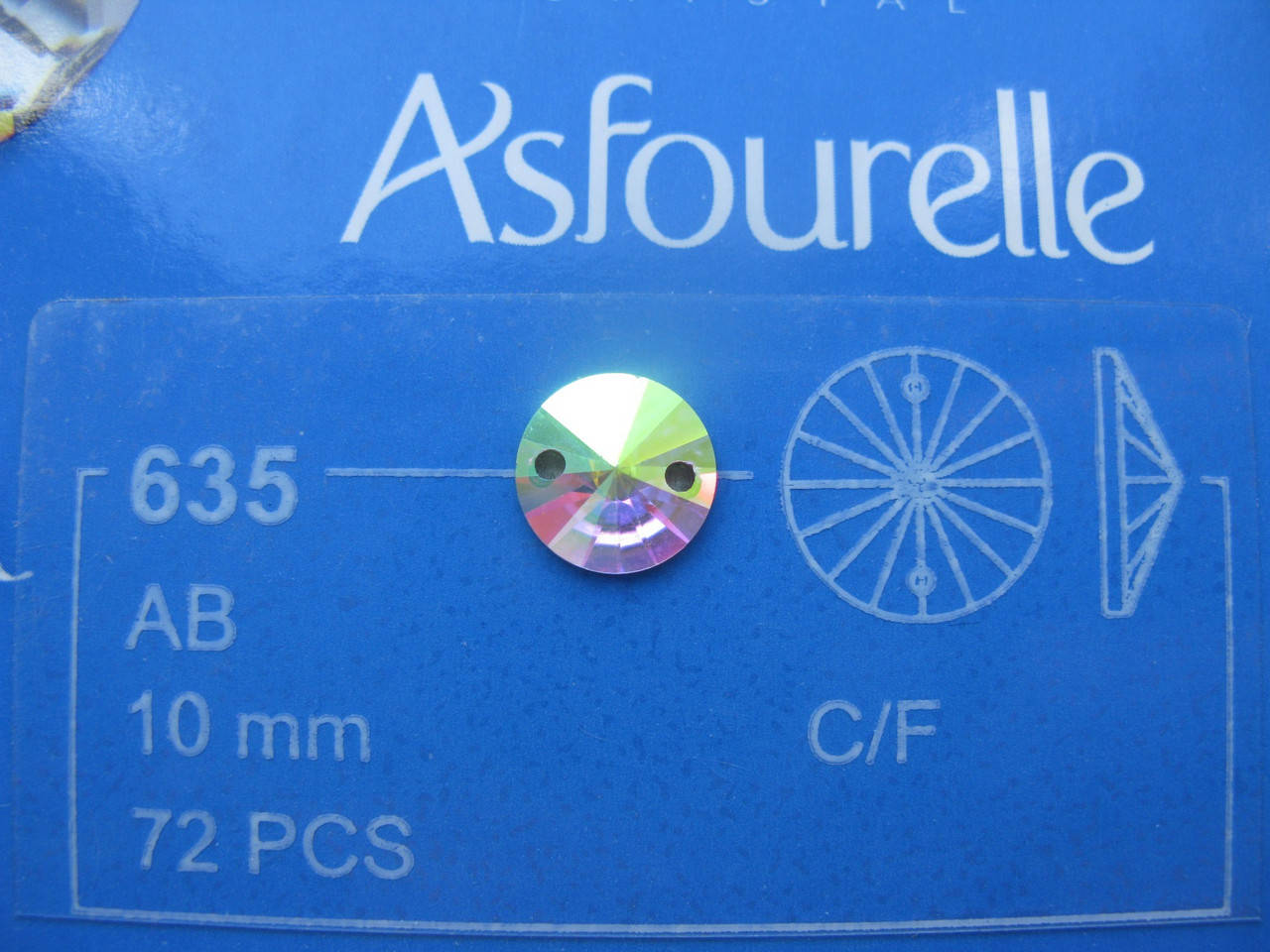 

Стразы пришивные Asfour Круги 10мм. Crystal AB